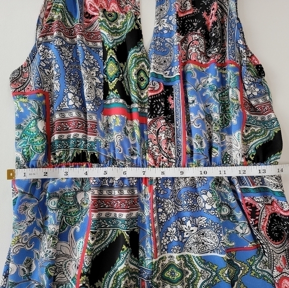 Paisley Multiprint Halter Jumpsuit Size Large EUC - Picture 5 of 10